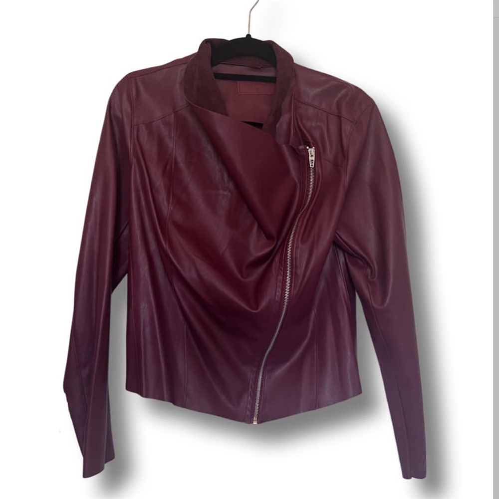 Cranberry Vegan Leather Jacket